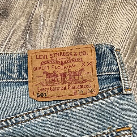 Vintage 1998 Levis 501 Made in France Grunge Jeans 34 x 30 (33 x 29) - Picture 5 of 16